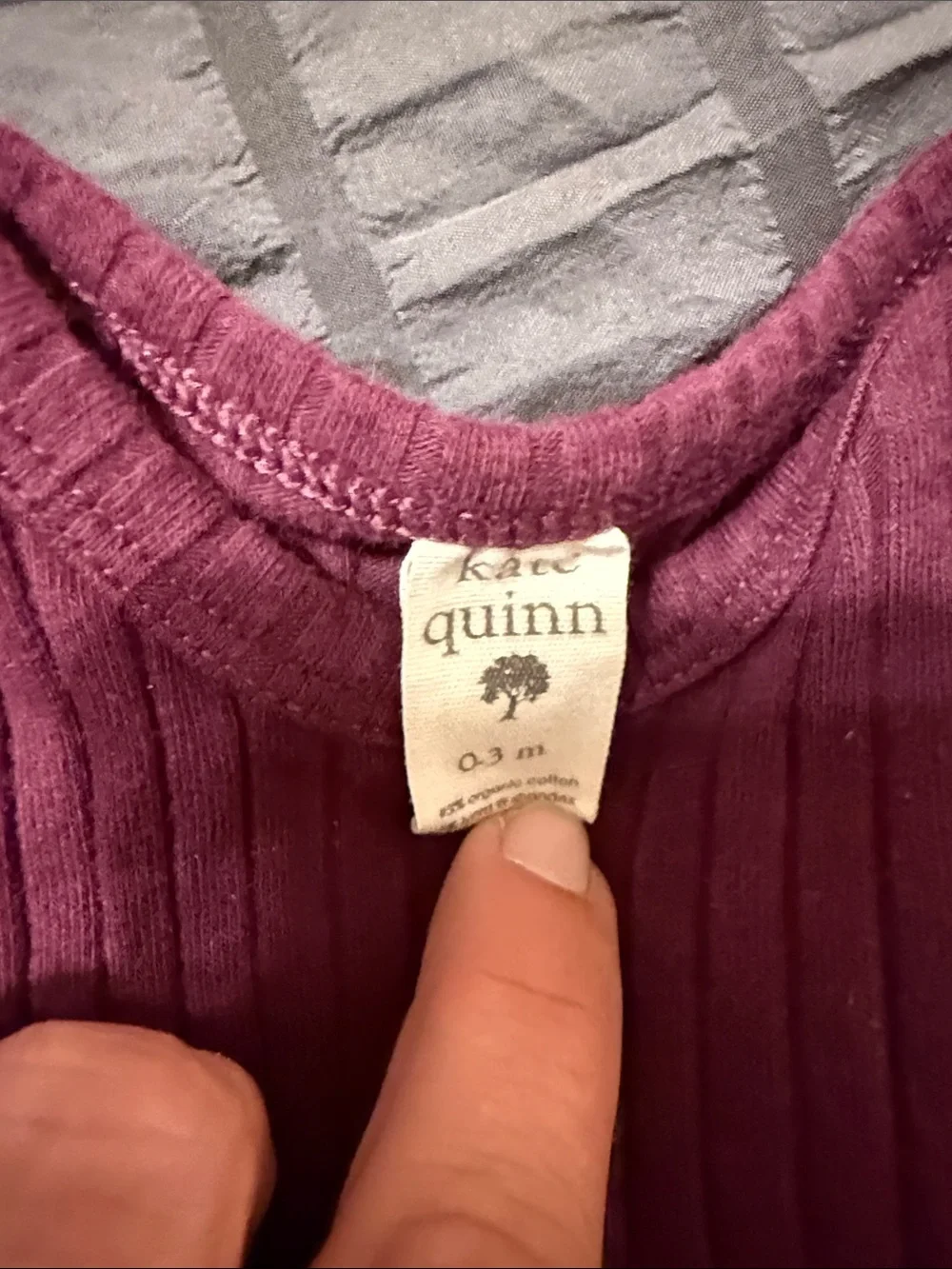 kate quinn Plum Ribbed Bodysuit with Pink Patterned Leggings